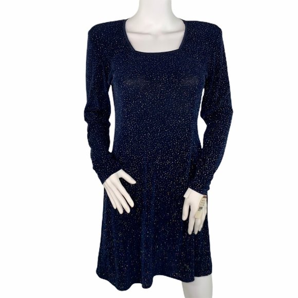 Rabbit Rabbit Rabbit Dresses & Skirts - Rabbit Designs Shimmering Navy Vintage Dress 8